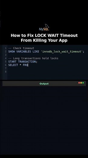 How to Fix LOCK WAIT Timeout From Killing Your App #howto
