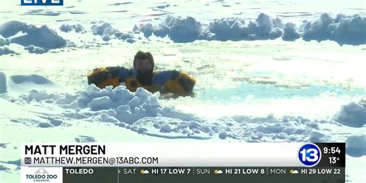 Ice Rescue Training Exercise in Maumee Bay State Park