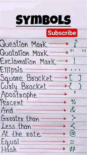 SYMBOLS you should know #learning #symbol