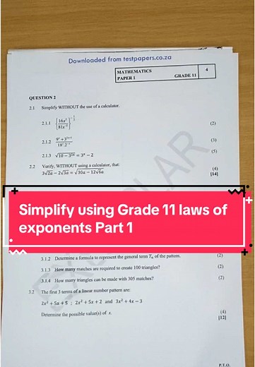 Grade 11 Laws of Exponents Explained