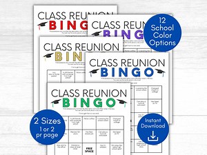 Class Reunion Bingo Game, Class Reunion Icebreaker, School Reunion Icebreaker Game, Class Reunion Games, Alumni Game, High School Reunion - Etsy