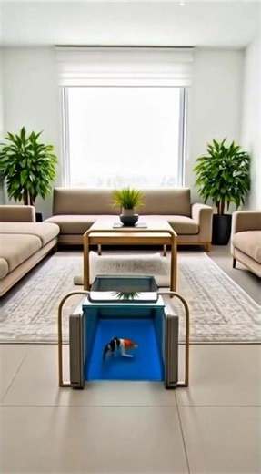 😲 DIY Glass Fish Tank Project #interiordesign #roomtransformation #shorts