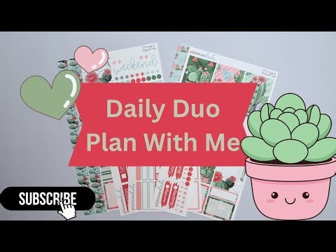 Erin Condren Daily Duo Plan With Me | Weekly Planning, Habits, To-Do Lists + Planner Kate Stickers