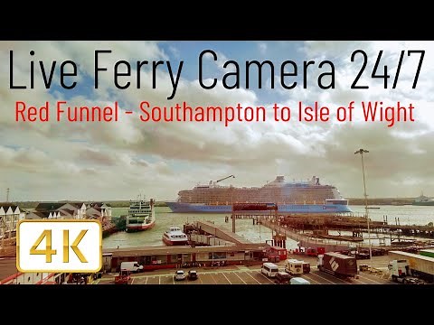 Ferry Cam - Southampton to Cowes Isle of Wight England UK Red Funnel Ferry Live Camera 4K 24/7