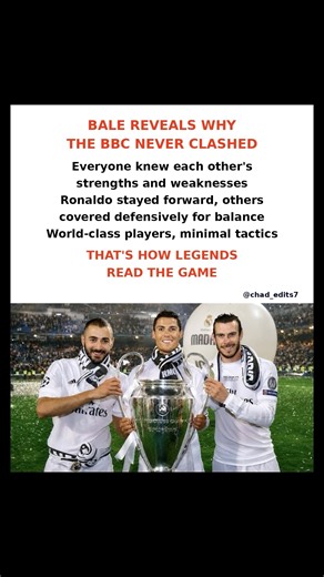 Bale Reveals Secret Behind BBC Perfect Chemistry #bale #benzema #ronaldo #shorts #realmadrid #cr7