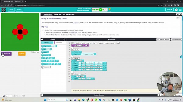 Code.org - Unit 3 - Lesson 5 - Variables by Dr. Paul Borosky, MBA.