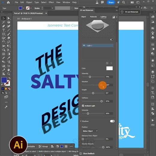 Isometric Text Composition in Illustrator 2025