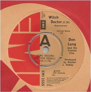 Don Lang And His Frantic Five - Witch Doctor/Cloud Burst/Six-Five Special