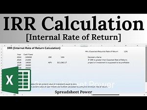 IRR (Internal Rate of Return) Calculation in Excel