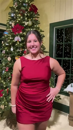 #red #satin #minidress #boat #neck #cowl #back #beaded #straps #white #kitten #heel #pumps #cocktail