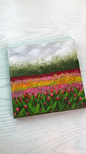 Easy Tulip Field Painting Tutorial