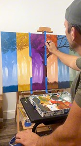 Getting colorful today #painting #mistyforest #timeline #tree #forest #acrylic | Tim Gagnon