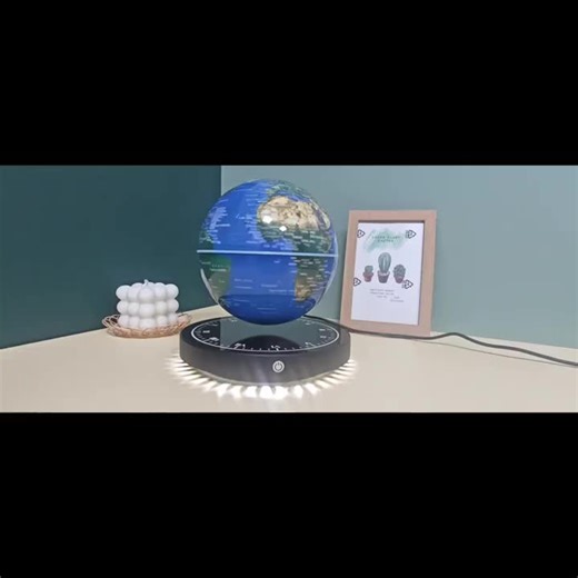 video, Magnetic Levitating 360°Rotating Planet Ball with Illuminating Polished Floating spherical...