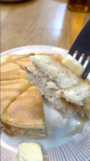 卵や牛乳のない朝でも。ふわもちホットケーキ。 #ホットケーキ#卵なし#牛乳なし#休日ごはん#やわらかな暮らしノート