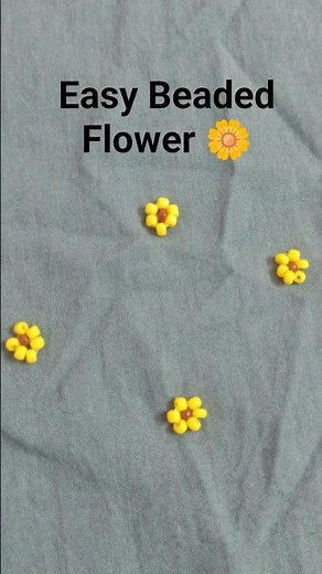 Easy Beaded Flower Embroidery 🌼 | Hand Embroidery for Beginners | Mokshi_Designs