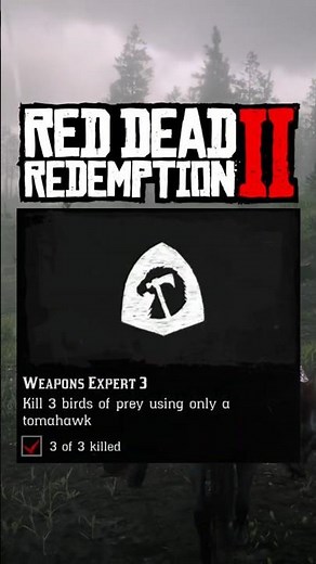 Kill 3 Birds of Prey Using Only A Tomahawk | WEAPONS EXPERT 3 TIPS! #RDR2 #Shorts
