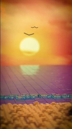 Peaceful Beach Sunset with LEGO® Bricks | LEGO® Brickscapes #Shorts