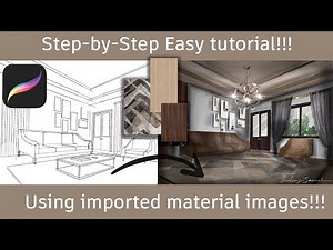 How to?- Very easy living room rendering using Procreate | Tutorial#art #tutorial #interiordesign