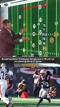 Former Patriot breaks down how great play-calling set up TreVeyon Henderson 18-yd run vs. Browns 👀