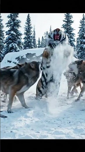 Tiger vs Wolf Pack 🐅🐺 | The Lone Hunter | Wild Animal Fight