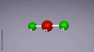 Copper chloride, CuCl2 chemical bond. Copper and chlorine compound. 3D animation