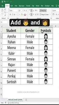How to use Female and Male symbols in excel #excel #excelforbeginners #exceltricks #microsoftexcel