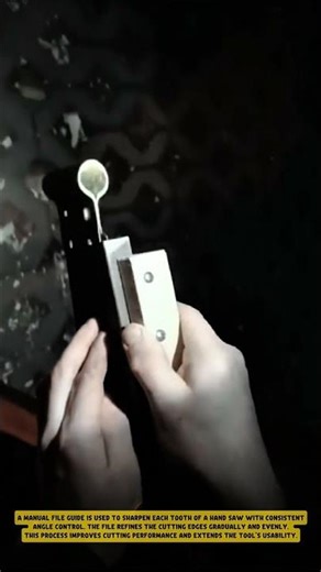 Sharpening Hand Saw Teeth using Manual File Guide Tool to Restore Cutting Edge