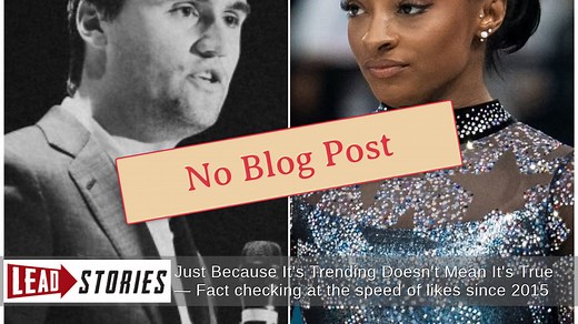 Fact Check: Simone Biles Did NOT Write a Blog Post About Charlie Kirk, Days After His Death in September 2025 | Lead Stories