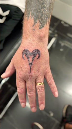 Fine line capricorn hand tattoo in Greece 🇬🇷