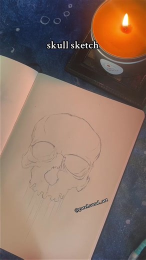 Sketchbook skull ball point pen drawing ✍🏻 . . . . . dark art, dark artist, dark artwork, horror art, creepy art, gore art