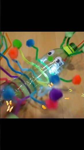 Laterne basteln aus Flasche 🐛 Raupe aus Pfeifenputzer 🐛 Bottle Lantern DIY