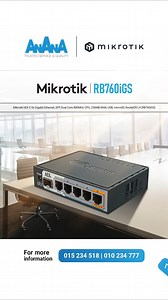🚀 MikroTik hEX S (RB760iGS) – Compact, Powerful Networking! 🌐 ✨ Dual-core 880MHz CPU for efficient performance ✅ 5x Gigabit Ethernet ports SFP port for versatile connectivity 💾 256MB RAM USB and microSD support for expandable storage 🔧 RouterOS L4 for advanced networking features 📦 Compact and durable design – perfect for small offices or home networks Upgrade your network with reliability and flexibility! 💻🔗 📞 For more info, please contact: Sales 📱 012 831 516 / 012 800 064 / 012 297 4