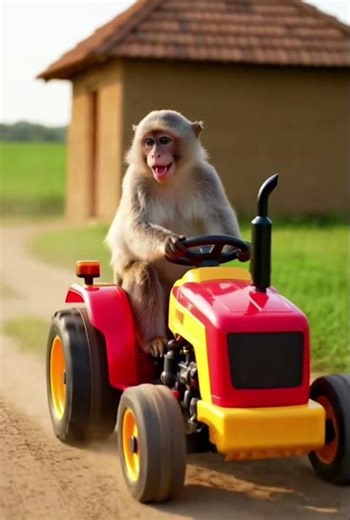 monkey drive Toy tractor