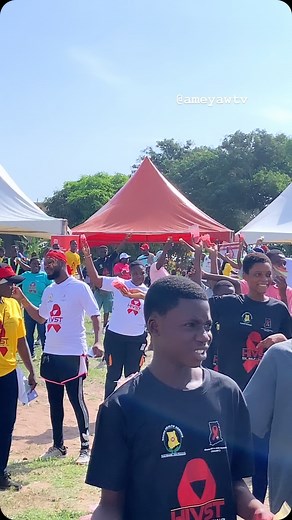 Color splashing moment. Marking World AIDS Day with health walk to create awareness for HIV Self-Testing (HIVST) #HIVSelfTesting #KnowYourStatus #GHANET | Ameyaw TV