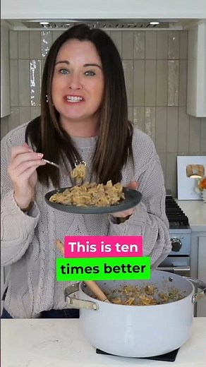 Easy Hamburger Helper Stroganoff 🍝 | Better Than The Box! #shorts