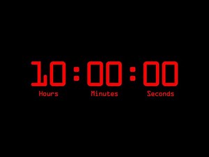 10 Hour Countdown Timer with Alarm & Chapters - Retro Digital - Red