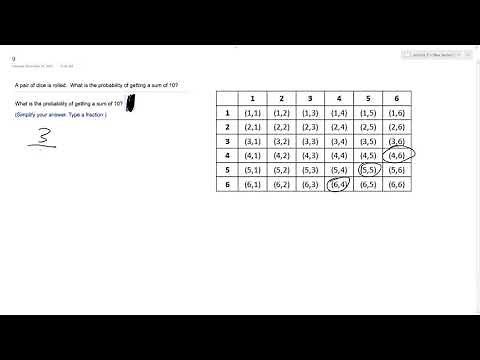A pair of dice is rolled. What is the probability of getting a sum of 10?