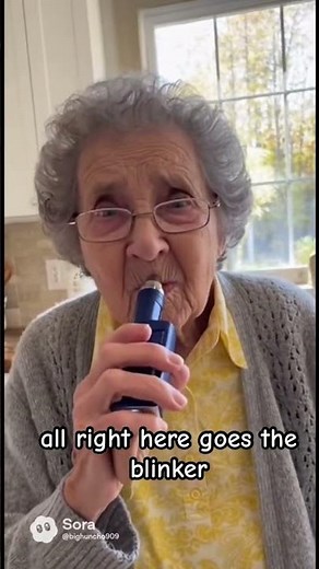 Grandma Hits Blinker For 1st Time #soraai #funny #grandma #vape #blinker #fyp #trending #share #subs