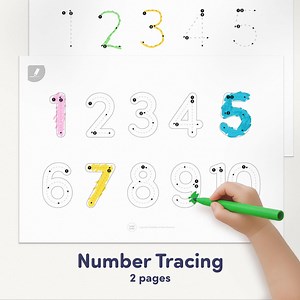 Number Tracing 1-10 Worksheets, Printable (PDF A4/US Letter) - Etsy