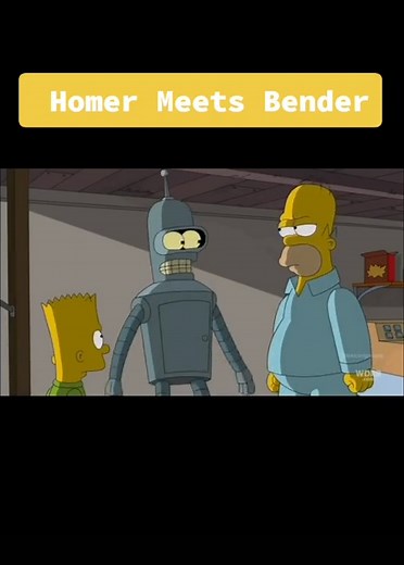 Homer meets Bender #thesimpsons #futurama #crossover #fyp