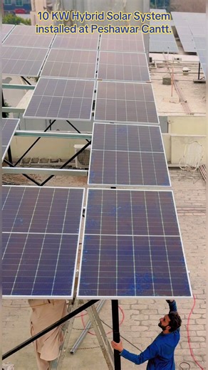10KW Hybrid Solar System installed at Army Flates, Peshawar Cantt. - Goodwe hybrid inverter with 5 years warranty - 17 nos, 610 KW JA solar panels - High beam galvanised garder structure - 51.2 V, 100AH ITEL lithium ion battery with 5 years warranty #megavolt #solarenergy #solarpower #renewableenergy #solarsolutions