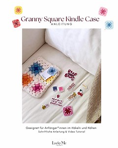 Crochet Granny Square Kindle Case – Beginner Crochet Pattern PDF & Video | DIY Crochet Case / E-reader Cover - Etsy