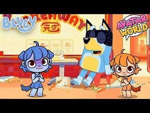 🐾 BLUEY DANS AVATAR WORLD 🐶 Le buisson pipi | Plats à emporter 🍜