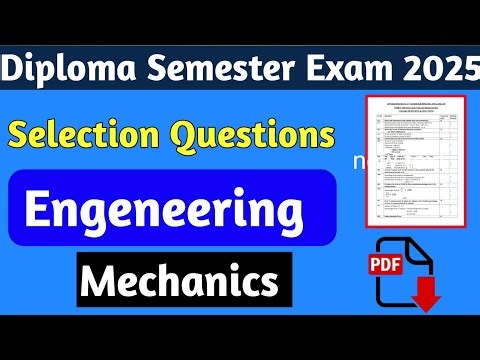 Engineering Mechanics Selection Questions | Diploma 1st Semester | Most Expected Questions 2025