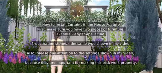 iamclairelyn on Instagram: "How to Install Curtains (Glitch Method) Step 1 – Enter Decoration Mode Go to Decoration Mode. Step 2 – Prepare the Items Click the table, then place 1 decoration stone, then place the curtain. ⚠️ IMPORTANT: Follow the exact settings shown in my video. This step is mandatory. The Trick Step 3 – Move the Curtain Near the Stone Drag the curtain close to the stone. Step 4 – Use Multiple Mode Turn on Multiple Mode. Select the curtain and the stone ⚠️ Do NOT combine them. D