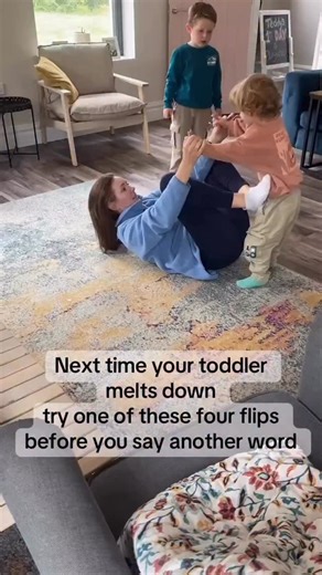 Flipping your kids isn’t just play, it’s the sensory input their brain craves. Hit follow for little hacks like this ❤️ When little ones are overstimulated, they don’t need more words… they need movement. Flipping gives them powerful vestibular input (that’s a fancy way of saying it helps their brain feel safe again). Each flip helps your child reconnect, reset, and regulate, through laughter, not lectures. 💛 So next time your toddler’s struggling to shift gears, pause the talking… and try a fl