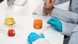 Lab researcher innovate medical biotechnology software using...