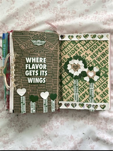 ASMR Junk Journal with Wingstop Inspiration 💚🌼