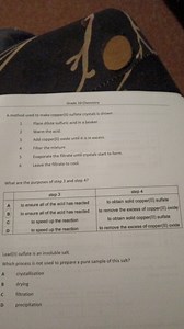 A method used to make copper(II) sulfate crystals is shown:Pl... | Filo