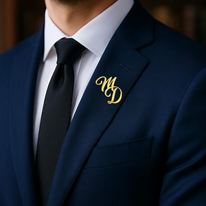 Personalized Initial Name Lapel Pin, Custom Name Brooch, Men's Custom Monogram Lapel Pin, Groomsmen Custom Initials Stainless Steel Brooch - Etsy